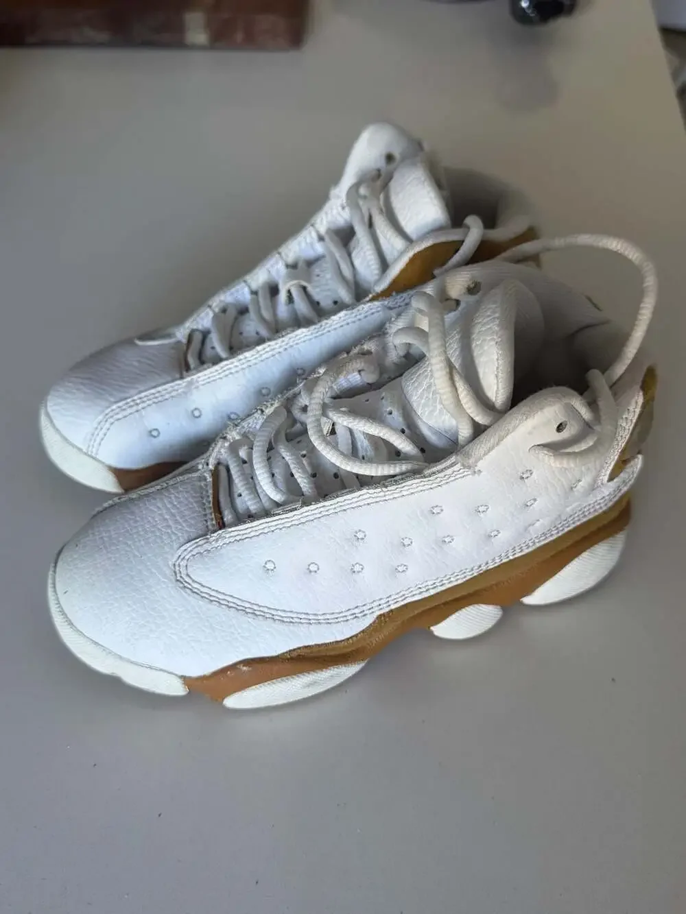 Air Jordan 13 Retro Wheat White Yellow Youth Sneakers